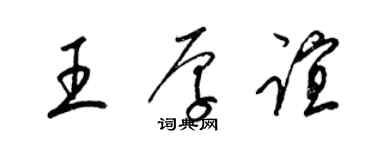 梁錦英王厚誼草書個性簽名怎么寫