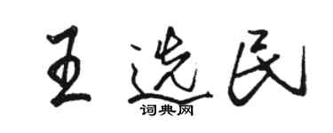 駱恆光王選民行書個性簽名怎么寫