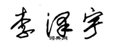 朱錫榮李澤宇草書個性簽名怎么寫