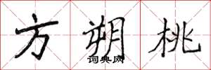 侯登峰方朔桃楷書怎么寫