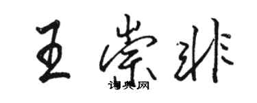 駱恆光王崇非行書個性簽名怎么寫