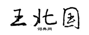 曾慶福王北國行書個性簽名怎么寫