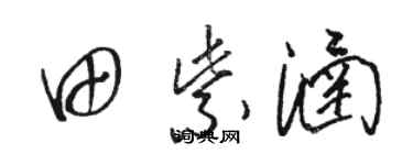 駱恆光田紫涵草書個性簽名怎么寫