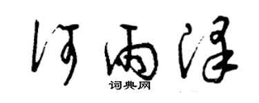 曾慶福何雨澤草書個性簽名怎么寫