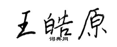 王正良王皓原行書個性簽名怎么寫