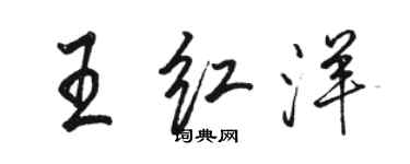 駱恆光王紅洋行書個性簽名怎么寫