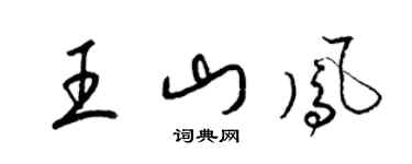 梁錦英王山鳳草書個性簽名怎么寫