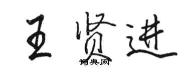 駱恆光王賢進行書個性簽名怎么寫