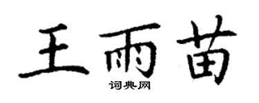 丁謙王雨苗楷書個性簽名怎么寫