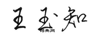 駱恆光王玉知行書個性簽名怎么寫