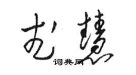 駱恆光武慧草書個性簽名怎么寫