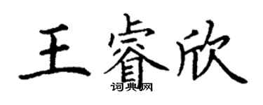 丁謙王睿欣楷書個性簽名怎么寫