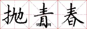 丁謙拋青春楷書怎么寫