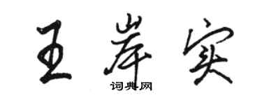 駱恆光王岸實行書個性簽名怎么寫