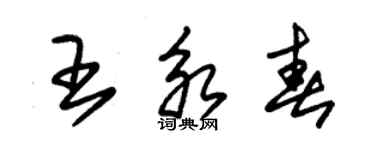 朱錫榮王永春草書個性簽名怎么寫