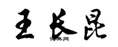 胡問遂王長昆行書個性簽名怎么寫