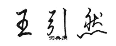 駱恆光王引然行書個性簽名怎么寫