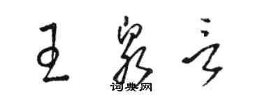 駱恆光王泉言草書個性簽名怎么寫