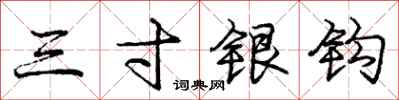 龐中華三寸銀鉤行書怎么寫