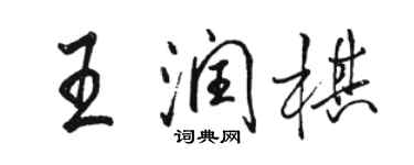 駱恆光王潤棋行書個性簽名怎么寫