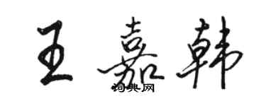 駱恆光王嘉韓行書個性簽名怎么寫