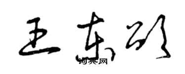 曾慶福王東頌草書個性簽名怎么寫