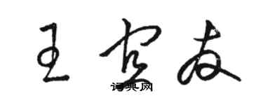 駱恆光王宜友草書個性簽名怎么寫