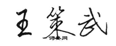 駱恆光王策武行書個性簽名怎么寫