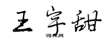 曾慶福王宇甜行書個性簽名怎么寫