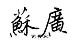 王正良蘇廣行書個性簽名怎么寫