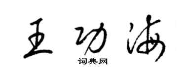 梁錦英王功海草書個性簽名怎么寫