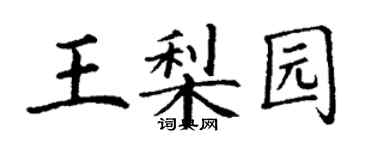 丁謙王梨園楷書個性簽名怎么寫