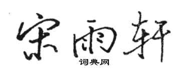 駱恆光宋雨軒行書個性簽名怎么寫