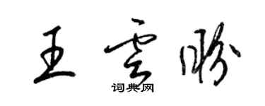 梁錦英王雲盼草書個性簽名怎么寫