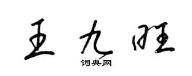 梁錦英王九旺草書個性簽名怎么寫