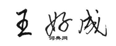 駱恆光王好成行書個性簽名怎么寫