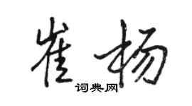 駱恆光崔楊行書個性簽名怎么寫