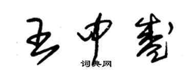 朱錫榮王中盛草書個性簽名怎么寫