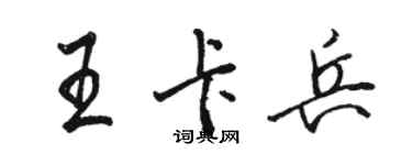 駱恆光王卡兵行書個性簽名怎么寫