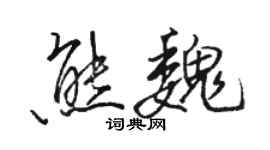 駱恆光熊魏行書個性簽名怎么寫