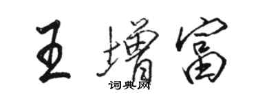 駱恆光王增富行書個性簽名怎么寫