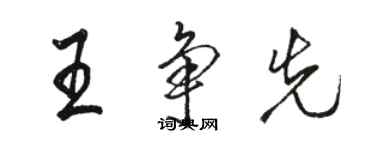 駱恆光王爭先行書個性簽名怎么寫