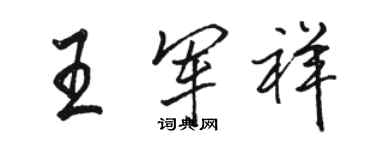 駱恆光王軍祥行書個性簽名怎么寫