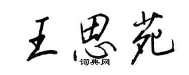 王正良王思苑行書個性簽名怎么寫