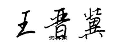 王正良王晉冀行書個性簽名怎么寫