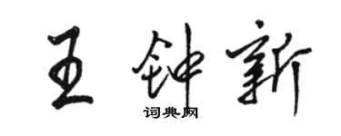 駱恆光王鍾新行書個性簽名怎么寫