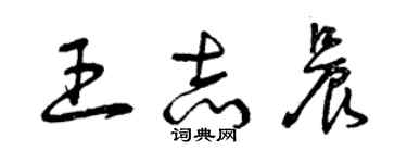 曾慶福王志晨草書個性簽名怎么寫