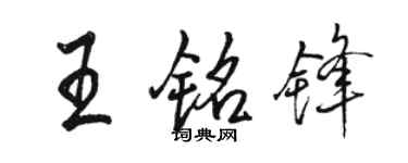 駱恆光王銘鋒行書個性簽名怎么寫