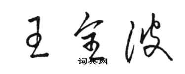 駱恆光王全波草書個性簽名怎么寫