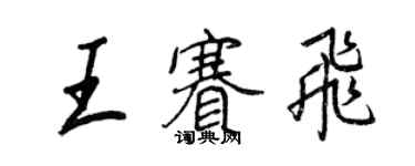 王正良王賽飛行書個性簽名怎么寫